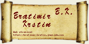 Bratimir Krstin vizit kartica